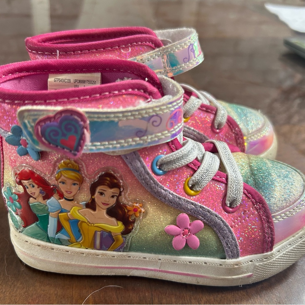 Disney Princess Glitter Sneakers - Pink and Multicolor